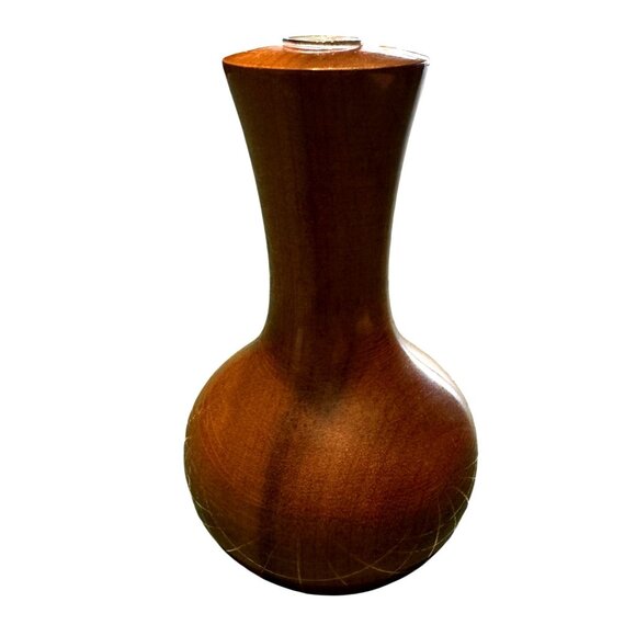 Vintage Oregon Myrtlewood Vase 7" Handcrafted Wooden Decorative Piece - Picture 4 of 4